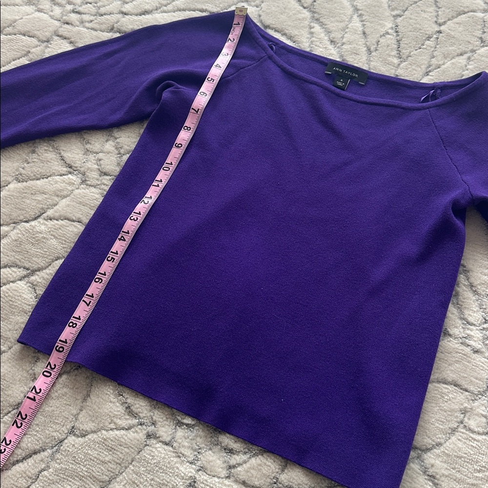 Ann Taylor Deep Purple Long Sleeve Top - Picture 6 of 12